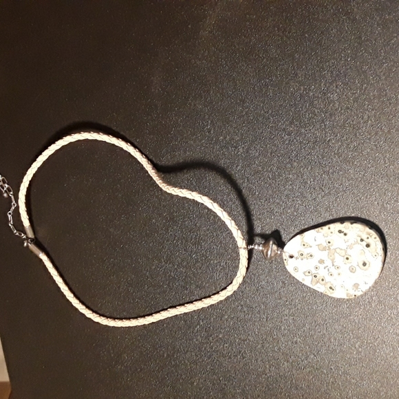 Handmade Stone Pendant With Braided Wrap Choker - Picture 2 of 8